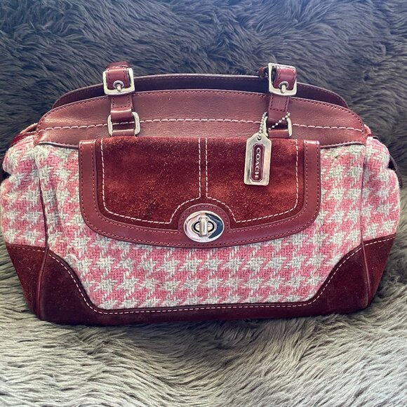 Coach Limited Edition Suede and Houndstooth Bag - Picture 1 of 6